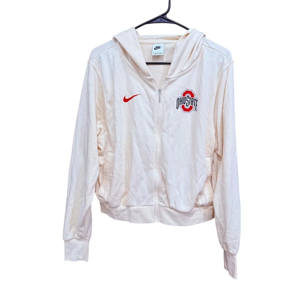 Nike Ohio State Buckeyes NCAA Cropped Full Zip Hoodie Jacket - Small